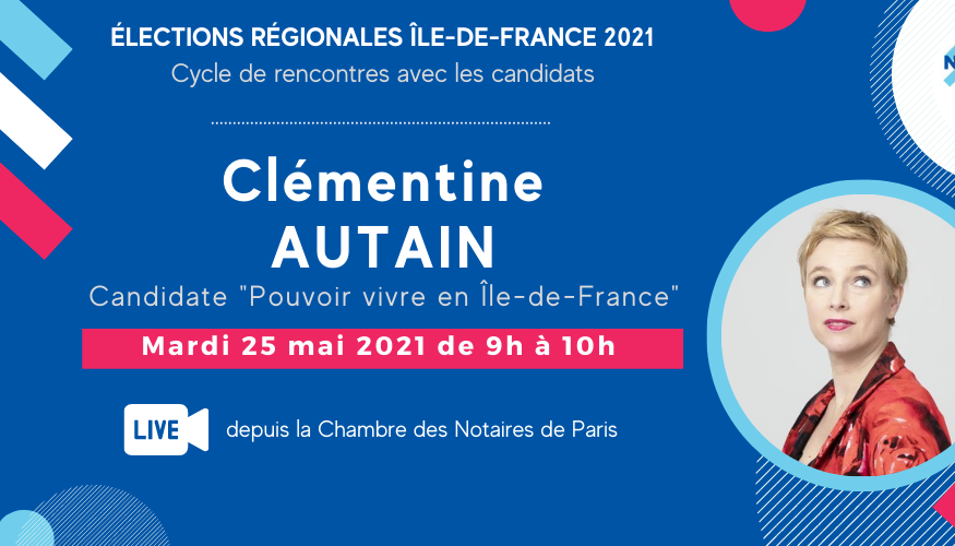 Invitation Élections Régionales 2021 | Clémentine AUTAIN - Mardi 25 mai 2021 à 9h