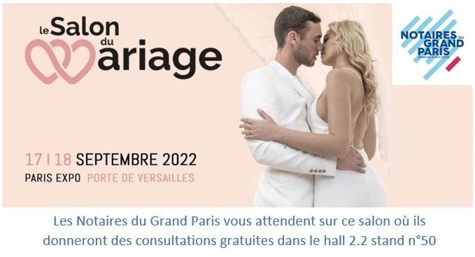 Salon du mariage les 17 et 18 septembre 2022 - Paris Expo - Porte de Versailles